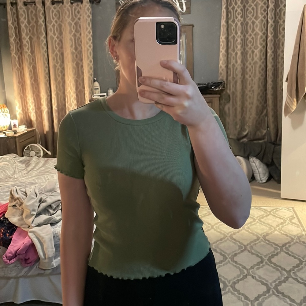 Green baby tee- great basic! New with tags!